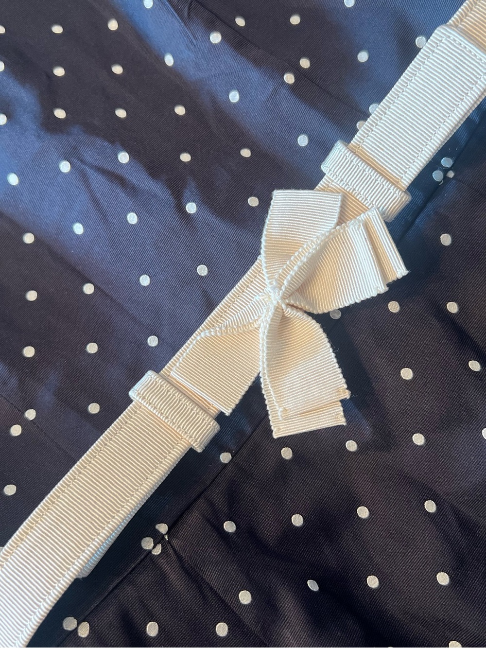 Vintage Christian Dior navy polka dot dress - Picture 2 of 9